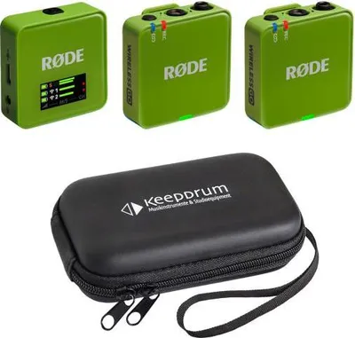Obrázek produktu pro Bezdrátový mikrofonní systém Rode Wireless GO Gen 3 zelený s měkkým pouzdrem