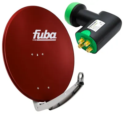 Produktbild von Fuba Alu Rot DAA 780 R + PremiumX Green Diamond Quad LNB GDQS HD 4K UHD