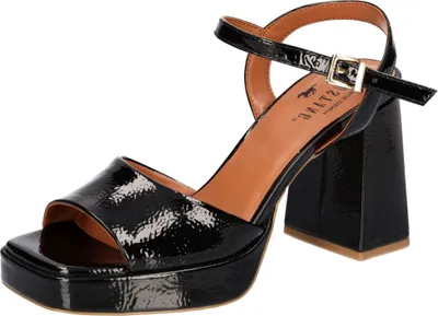 Produktbild von Mustang Damen Sandalette Schnalle Plateau Blockabsatz 1462-801, Größe:40 EU, Farbe:Schwarz