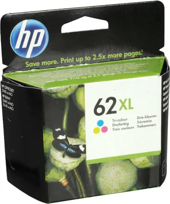 Produktbild von HP 62XL Cyan/Magenta/Gelb Original Tintenpatrone mit hoher Reichweite, Hoch, Cyan, Magenta, Gelb, Tinte auf Farbstoffbasis, 11,5 ml, 1 Stück(e), 415 Seiten
