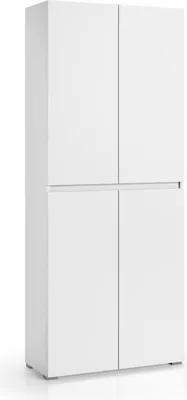 Immagine prodotto di Dmora Armadio Multiuso Grande Arro 37x195h cm Bianco, 4 Ante 8 Vani  Italy