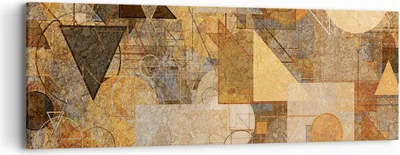 Produktbild von Bild auf Leinwand - Leinwandbild - Einteilig - Abstraktion Figuren Geometrisch - 90x30cm - Wand Bild - Wanddeko - Wandbilder - Leinwanddruck - Bilder - Wanddekoration - Leinwand bilder - AB90x30-4387