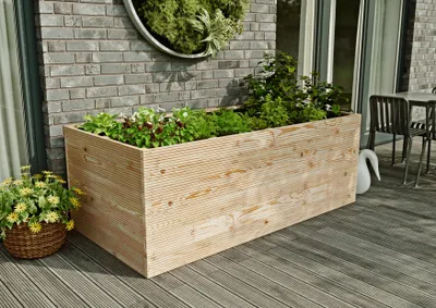 Produktbild von Finnia Gartenwelt Hochbeet, Douglasie, 200x100x72 cm, 28 mm, natur, ohne Boden, unbehandelt