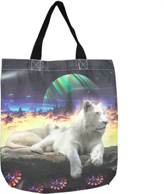 Produktbild von Stofftasche XL - weißer Löwe - Einkaufsbeutel