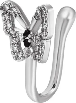 Produktbild von Nasenring, auffälliger, korrosionsbeständiger, nicht durchdringender Kupfer-Nasenring für Frauen, Schmuck für Frauen-Silber