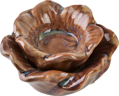 Produktbild von Kerzenhalter Keramik Yarine Blume 11x11x6 cm Beige 1 Stück