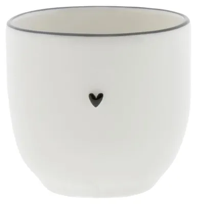 Produktbild von Eierbecher HEART mit kleinem schwarzen Herz H. 6cm D. 5cm Bastion Collections