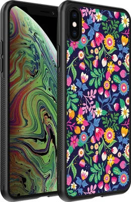 Produktbild von Smartphonica Handyhülle passend für iPhone X/Xs mit Blumendruck - TPU Rückseitenschutzhülle Blumendesign