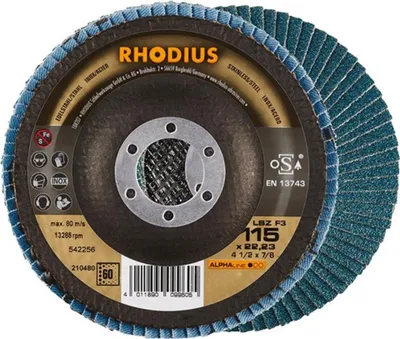 Produktbild von Rhodius 210480 LSZ F3 Flap disc Diameter 115 mm Bore diameter 22.23 mm Stainless steel 1 pc(s)