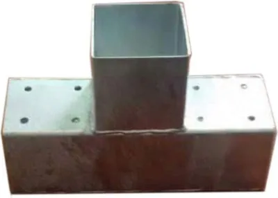 Produktbild von Holzverbinder Balken 90x90 mm Pfostenecke Pfostenverbinder Verbinder aus Stahl verzinkt : Für 3x Balken | T-Form Ausführung Verbinder: Für 3x Balken | T-Form