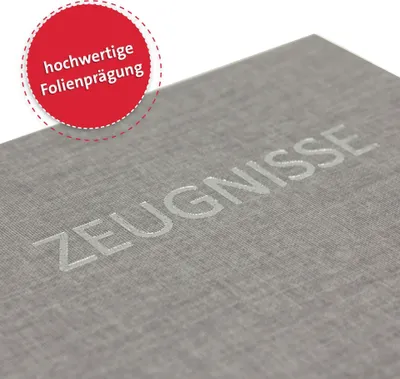 Produktbild von ROTH Zeugnismappe Bicolor mit Buchschrauben - Dark Grey-Grey - mit 12 A4 Klarsichthüllen, erweiterbar
