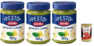 Produktbild von Barilla Italian Gourmet Pesto Basilikum e Limone, pesto italiano in Glas 3 x 190g