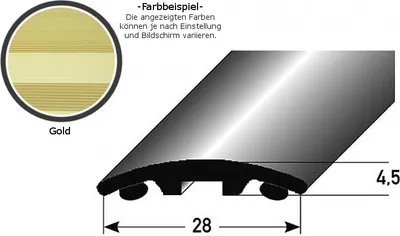 Produktbild von Stegübergangsprofil "Brüssel" / Übergangsschiene, 28 mm, Typ: 06 (Aluminium eloxiert)-goldfarbig-1000-selbstklebend