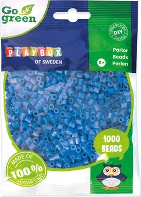 Produktbild von Playbox Bügelperlen Go green Midi 1000 Stk. blau