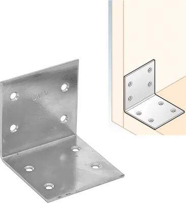Produktbild von Lochplattenwinkel 60x60x60mm verzinkt Winkelverbinder Stuhlwinkel