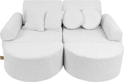 Produktbild von Sofa für Kinderzimmer - Spielsofa für Kinder, Kindersofa Pocket Sofa Max, Boucle, Weiß