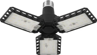 Produktbild von OSRAM Highbay Blade Deckenlampe in Schwarz, Kunststoff, mit verstellbaren Lichtflügeln, bietet 17 W bzw. 1700 lm in Neutralweiß mit 4000 K, E27 Schraubgewinde, 231 mm Durchmesser, IP20