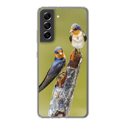 Produktbild von MuchoWow® Handyhülle Schutzhülle Hülle für Samsung Galaxy S21 FE Vögel - Zweig - Porträt Silikon Softcase Handy Hülle - Mobiltelefonhülle