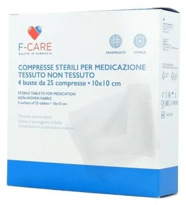 Immagine prodotto di F Care Garza Compressa In Tnt 10X10Cm 100 Pezzi