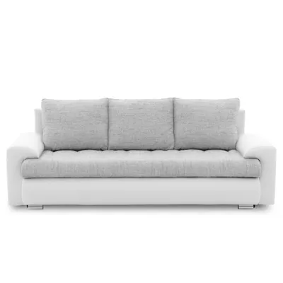 Produktbild von Couch  mit Schlaffunktion,  Schlafcouch mit Bettkästen, TOKIO VII 222x96cm, Hellgrau&Weiß