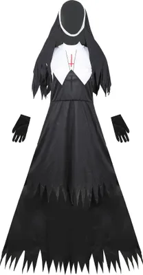 Produktbild von ANTCOOL Damen Halloween Nonne Kostüm Cosplay Cosplay Vampir Dämon Kostüm
