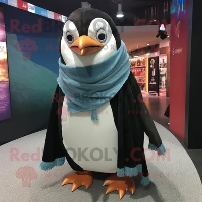 Produktbild von Nan-Pinguin REDBROKOLY Maskottchen Kostüm figur bekleidet mit Bermuda-Shorts und Schals
