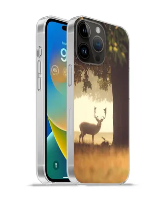 Produktbild von MuchoWow® Handyhülle Schutzhülle Hülle für Apple iPhone 14 Pro - Softcase Hirsche - Bäume - Wald Silikon Softcase Handy Hülle - Umschlag