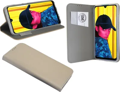 Obrázok produktu pre Elegantný knižkový obal Smart Magnet kompatibilný pre Honor 10 LITE kožený vzhľad peňaženky v knižkovom štýle v zlatej farbe @cofi1453®