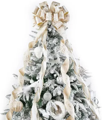 Immagine prodotto di Grande decorazione a forma di arco per la cima dell'albero di Natale, realizzata in velluto