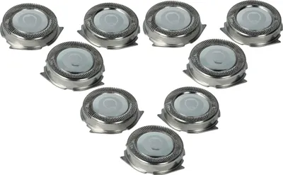 Produktbild von vhbw 9x Ersatz-Scherköpfe kompatibel mit Philips HQ916, HQ917, HQ915, HQ918 Elektrorasierer, Silber