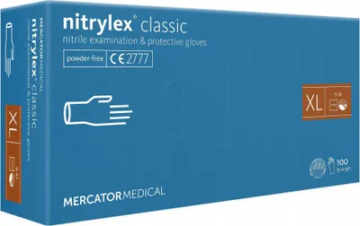 Produktbild von Nitrilhandschuhe 100 Stück / Blau / Größe: 10 - XL / Nitrylex Classic Blue
