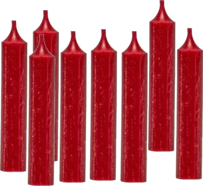 Produktbild von Kerzen 8er Set Tafelkerze 2x12cm rot
