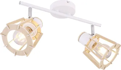 Produktbild von GLOBO 54023-2, Weiß, Holz, Metall, IP20, I, E27, LED