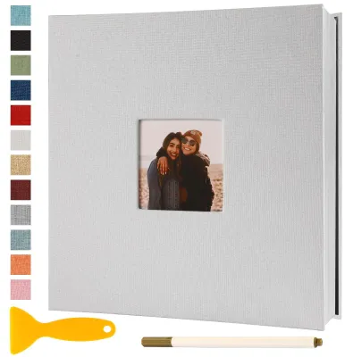 Zdjęcie produktu dla Omgoods - Samoprzylepny album na zdjęcia, 28x27 cm, 40 stron, kolor biały