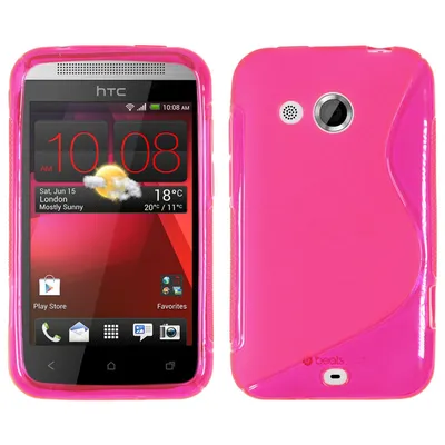 Produktbild von PhoneNatic Case kompatibel mit HTC Desire 200 - pink Silikon Hülle S-Style + 2 Schutzfolien