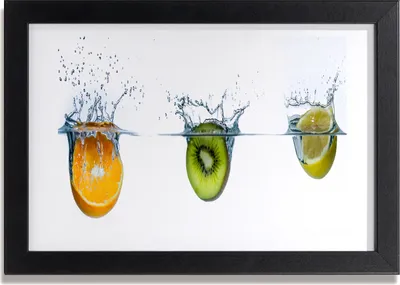 Produktbild von Bild 30x20 MDF-Rahmen, Wandkunst Früchte unter Wasser