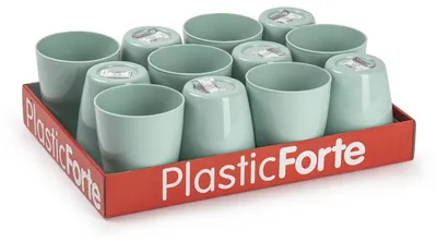 Produktbild von Plasticforte Trinkglaser - 12x - mintgrun - Kunststoff - 400 ml