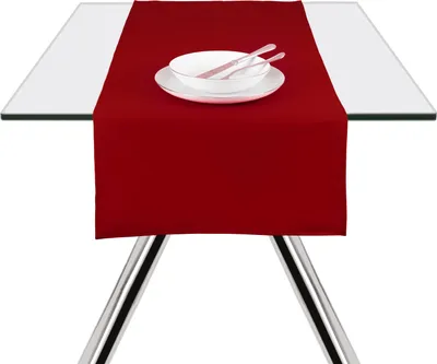 Image de Excelsa Chemin de table Panama Color Coton 140Xh0,1X45 Cm Rouge