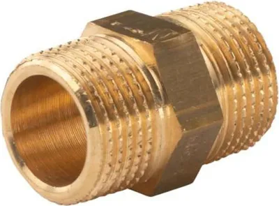 Produktbild von Messing Gewinde-Fitting Doppelnippel 3/8'AG -3/8'AG (DN 10) - schwere Ausführung