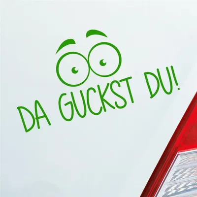 Produktbild von Auto Aufkleber Da guckst du! Augen wundern 19,4x10 cm Hellgrün Sticker Heckscheibenaufkleber