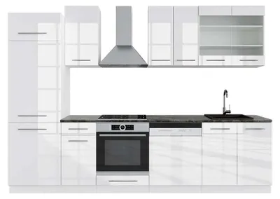 Immagine prodotto di Cucina componibile Vicco Fame-Line Bianco lucido/bianco 300 cm , PL Antracite, Model 42226