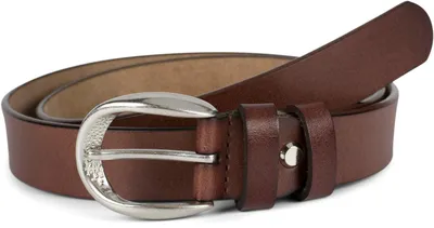 Produktbild von styleBREAKER Uni Echtleder Gürtel 2,8 cm | Glattes Rindsleder Einfarbig | Edle geprägte Schnalle | Eleganter Look für Anzug & Jeans | Kürzbar