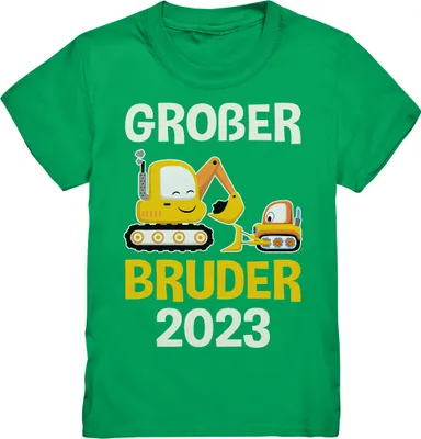 Produktbild von Großer Bruder Bagger T-Shirt – Kelly Green / 152/164 (12-14)