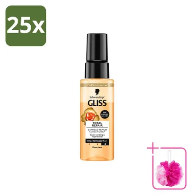 Productafbeelding van 25 x Schwarzkopf Gliss Total Repair Express Repair Conditioner, 70 ml - Voordeelverpakking - 25 stuks