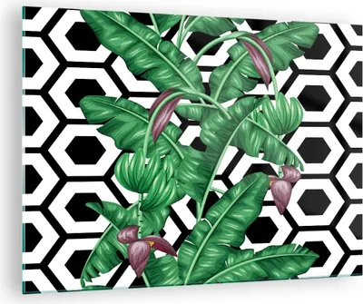 Produktbild von Bilder auf glas - Blatt Pflanze Blume - 70x50cm - Glasbilder - Wandbilder - Kunstdruck - zum Aufhängen bereit - Wanddekoration aus Glas - Glas Bilder - Wandbild auf Glas - Einteilig - GAA70x50-3798