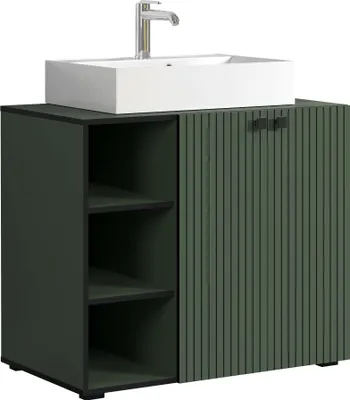 Image de trendteam Salle de bains Meuble sous-lavabo avec lavabo Pure Bliss Vert Mélamine L/H/P env. 90/79/53 cm
