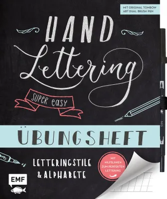 Produktbild von Handlettering - Super easy! Übungsheft mit original Tombow ABT Dual Brush Pen
