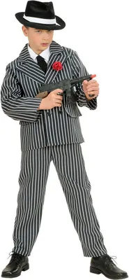 Produktbild von Gangster Kinderkostüm Mafiosi schwarz-weiss - 146/158 (11-13 Jahre)