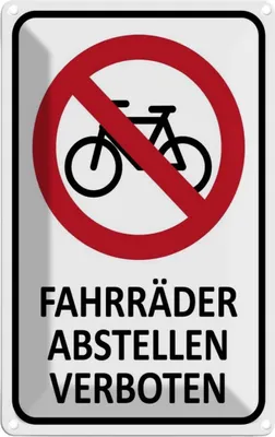 Produktbild von vianmo Blechschild 30x20 cm Fahrräder abstellen verboten Warnschild Hinweisschild Sicherheit Vorsicht