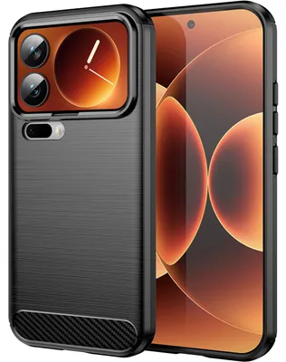 Produktbild von Hülle für Xiaomi 17 Pro, Carbon-Faser TPU Silikon Stoßfest Schutzhülle Schwarz